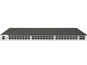 48 個 1GE Base-T 端口，4 個 10GE SFP+端口，三層以太網(wǎng)交換機